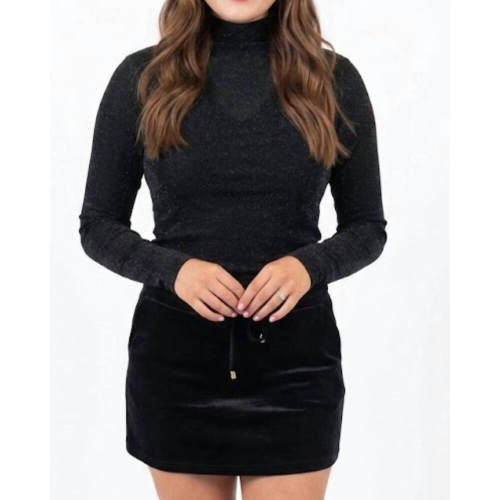 NEW JESS LEA keigan mesh glitter top in black